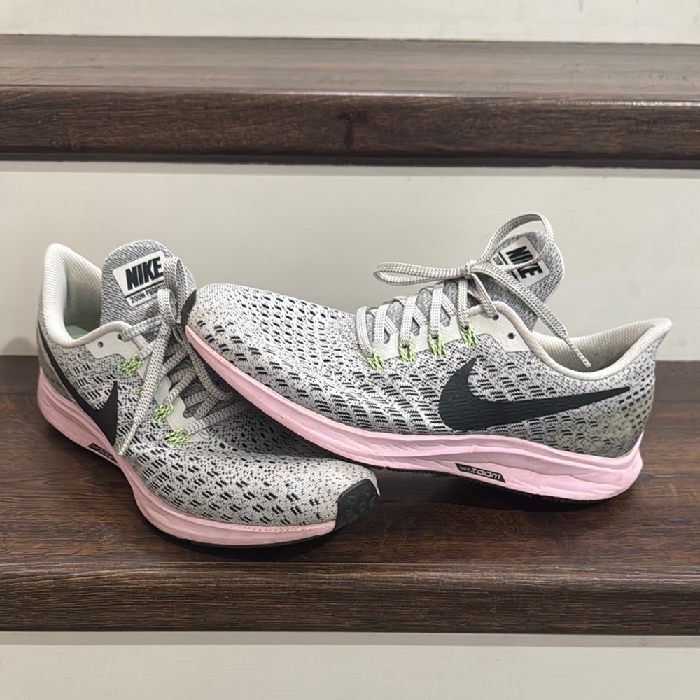 Nike Gray and Pink Athletic Running Shoes